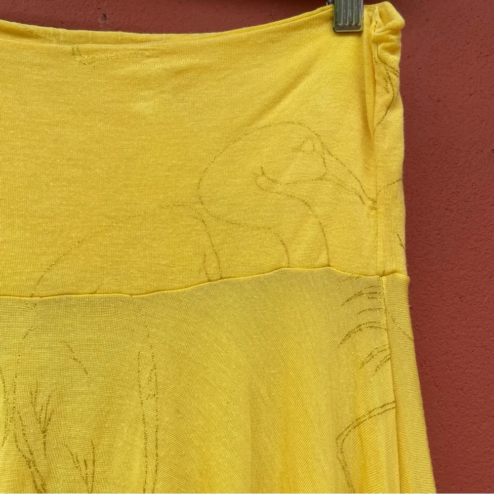 Vintage Rachel Palley Crane Skirt in Bright Yellow - Picture 2 of 5